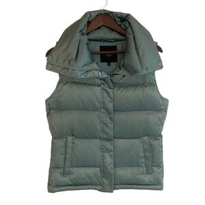 Talbots Petites light green puffer vest size small down filled fall winter layer